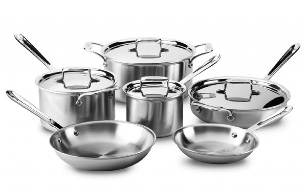 All-Clad 10 PC Brushed Stainless Cookware