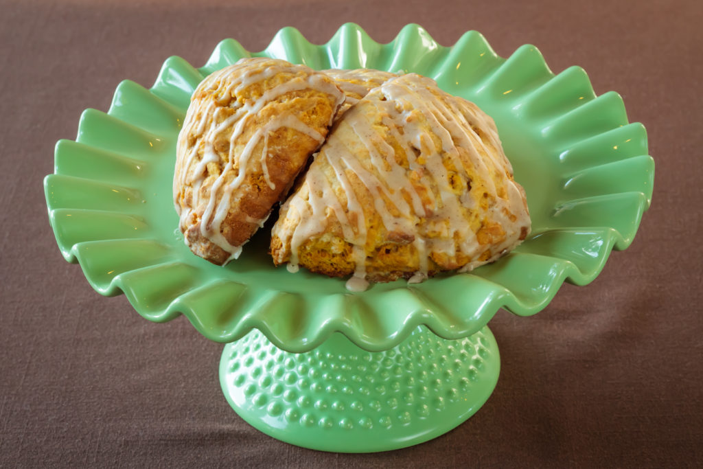 Pumpkin scones made with maple syrup from Canada.