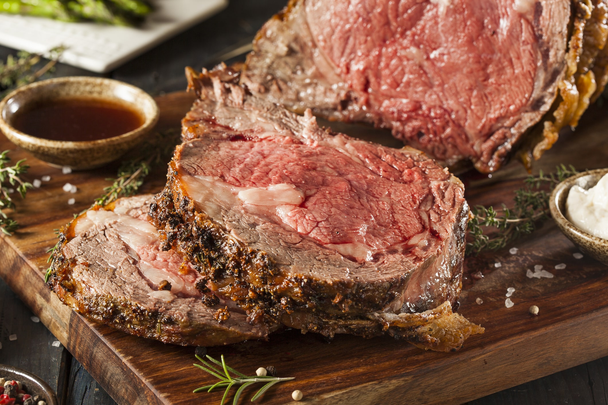 Holiday prime rib dinner party